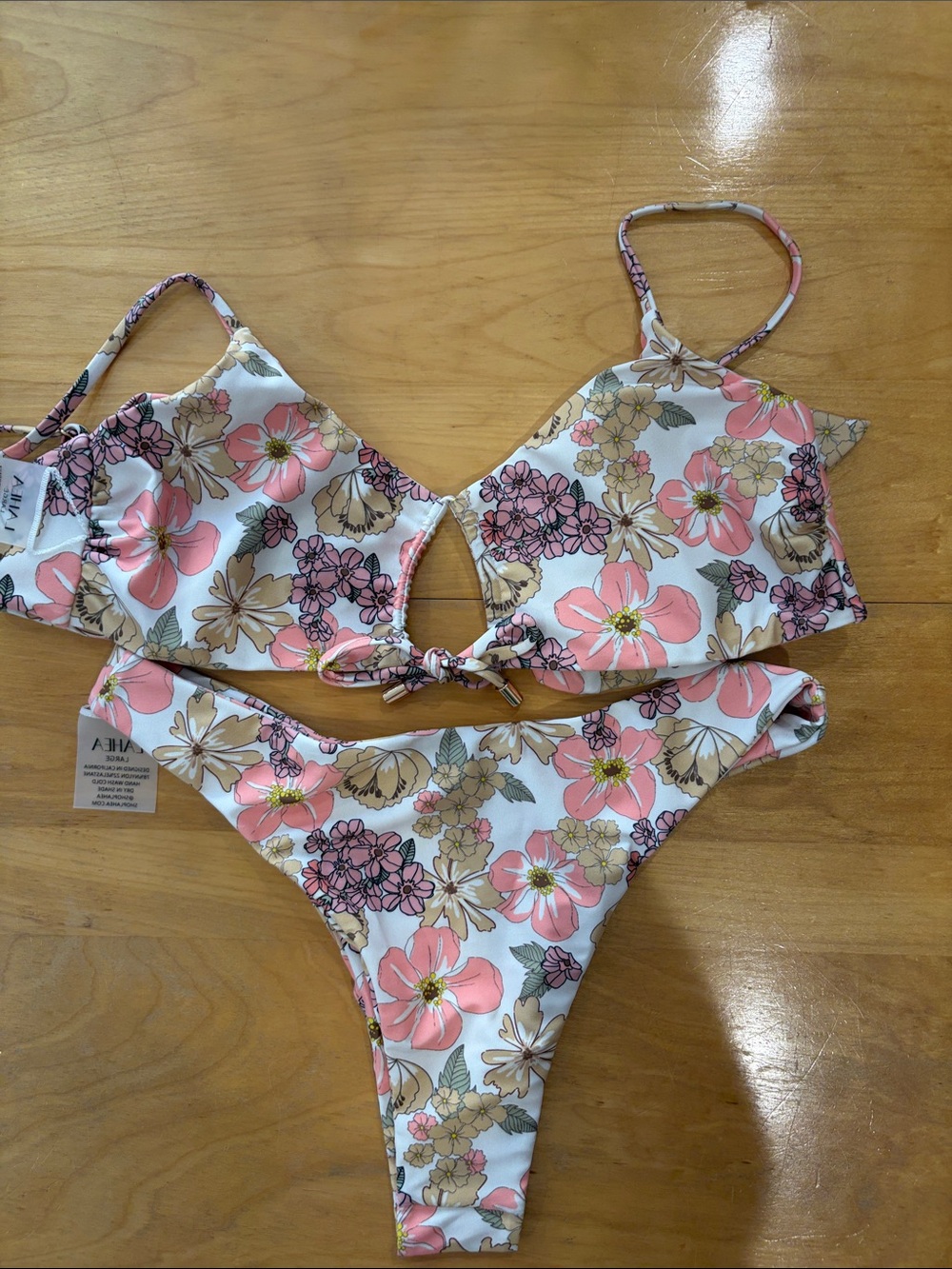 Lahea Pink & Cream One-Piece Bikini Set